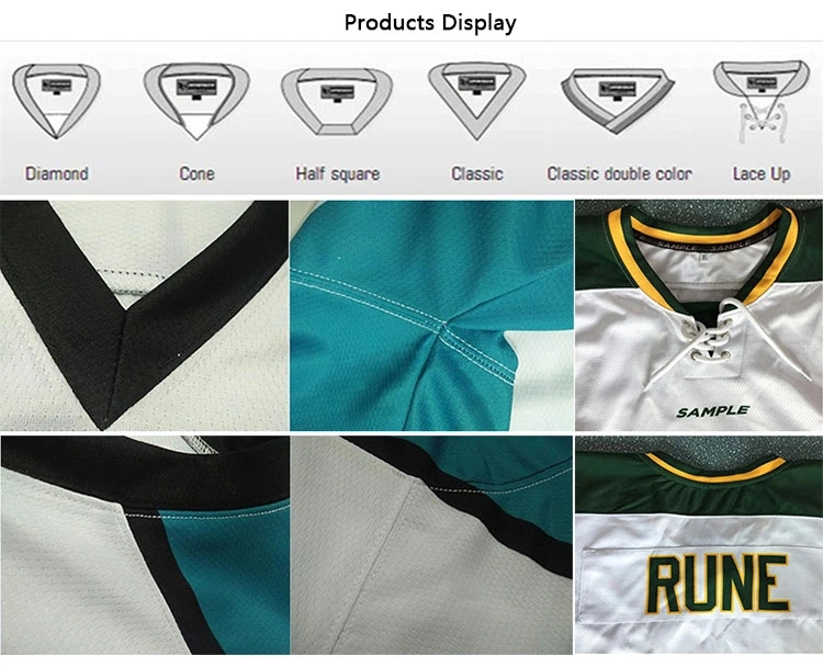 Polyester Hockey Jersey Printing Custom Reversible Name/Number Sublimated Team Ice Hockey Uniform