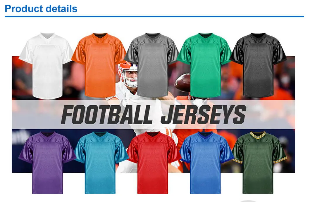 Wholesale Custom Concert Clothing Sublimation Sports Wear Soccer Uniform American Football Kits Jersey for Men