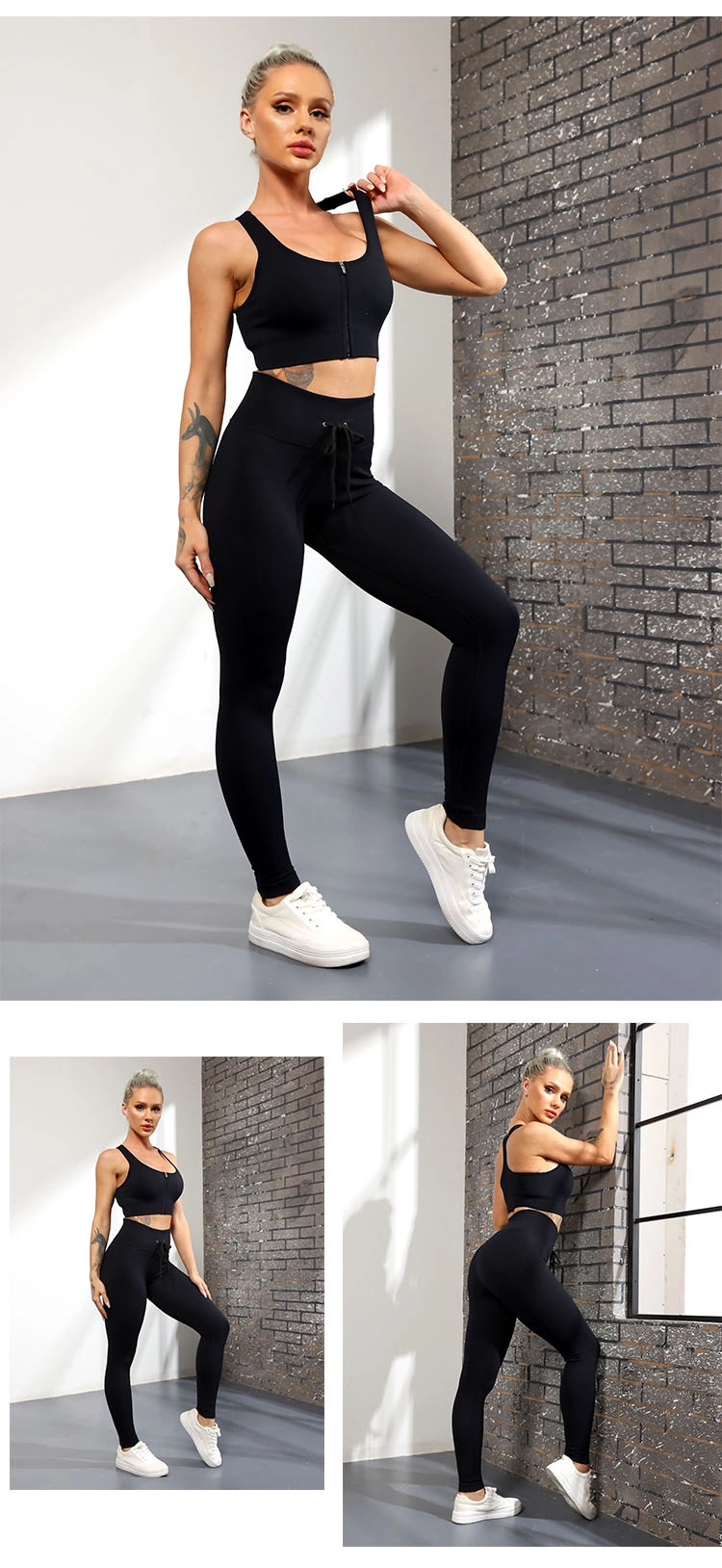 Sy-3010 Wholesale Ribbed Suit Sports Yoga Clothing Casual 4 PCS Seamless Workout Set Gym Yoga Fitness Wear for Women