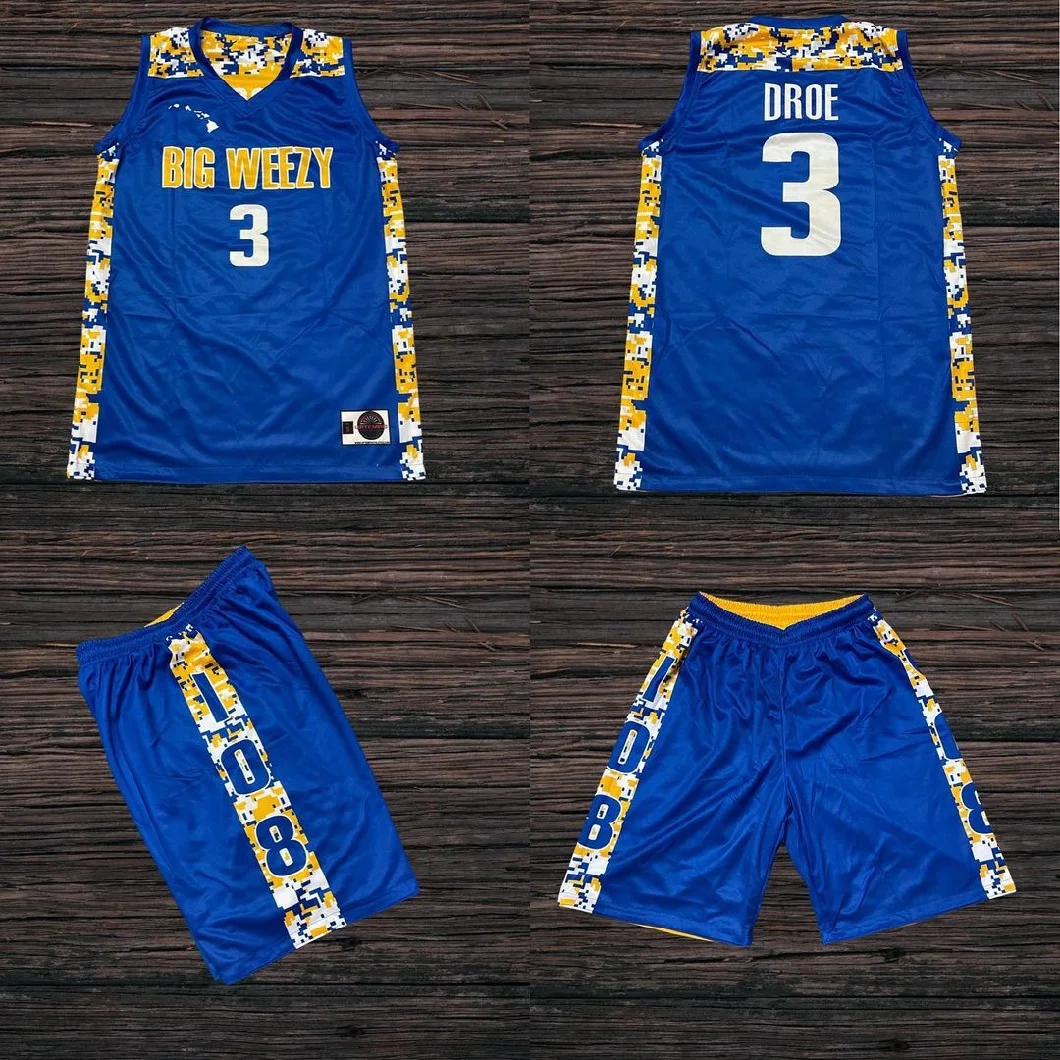 Customized Printed Breathable Mesh Sportswear Athletic Team Uniforms Basketball Reversible Jersey for Youth