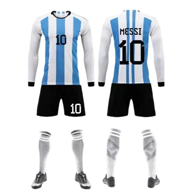 Divisa da calcio Argentina leggera personalizzata di alta qualità, set da calcio della squadra, tuta da calcio da uomo