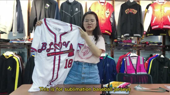 Camicia da baseball da uomo con design a sublimazione del logo ricamato in jersey da baseball personalizzato