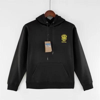 Maglia da calcio con cappuccio da uomo 2022 Brasile World Cup Nation Team Tuta da calcio a maniche lunghe Pullover con cappuccio Abbigliamento sportivo alla moda casual