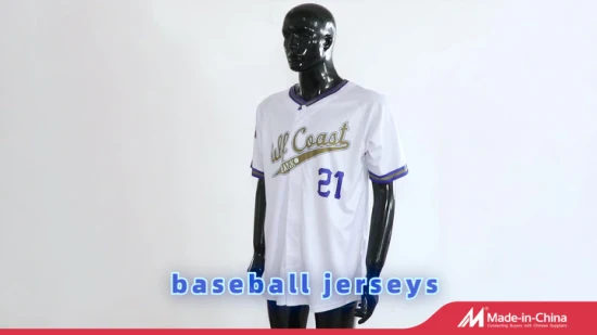Vendita calda design personalizzato sublimazione ricamo lettera modello camicie scollo a V uomo pullover maglia da baseball