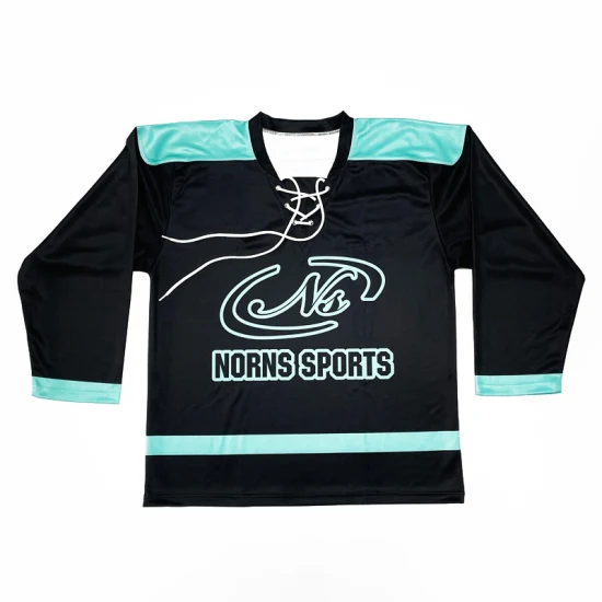 Nuovo design, maglia da hockey su ghiaccio personalizzata in poliestere al 100% con servizio OEM e sublimazione