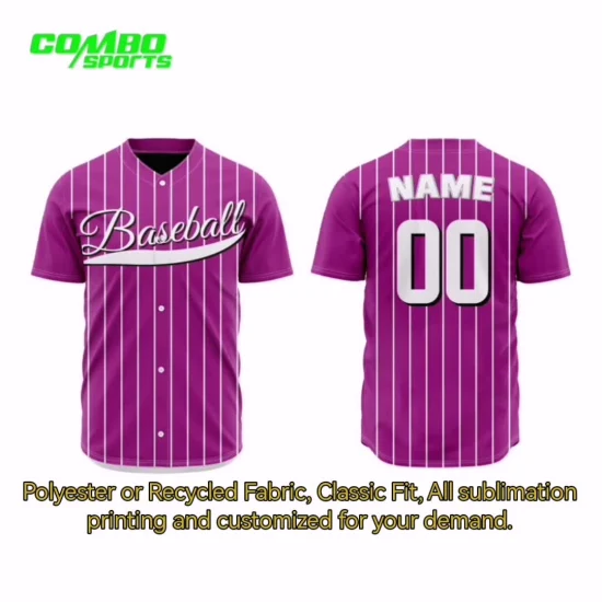 Maglia da calcio a sublimazione, polo personalizzata, maglia da baseball riciclata