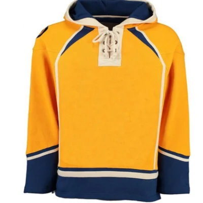 Maglie da hockey su ghiaccio a sublimazione con cappuccio da hockey con ricamo personalizzato da 76 m