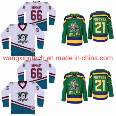 Anaheim Mighty Ducks Film 21 Dean Portman 66 Gordon Bombay Vintage Eishockey-Trikots